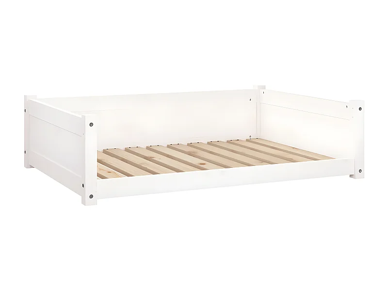 Cama para cães 95,5x65,5x28 cm madeira de pinho maciça branco PT363597