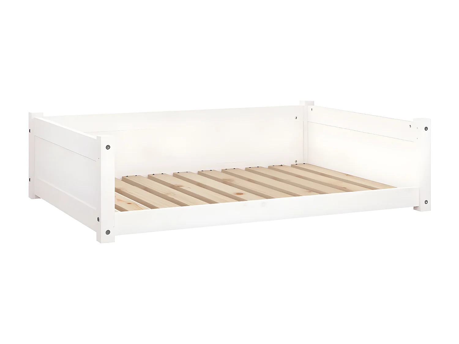 Cama para cães 95,5x65,5x28 cm madeira de pinho maciça branco PT363597