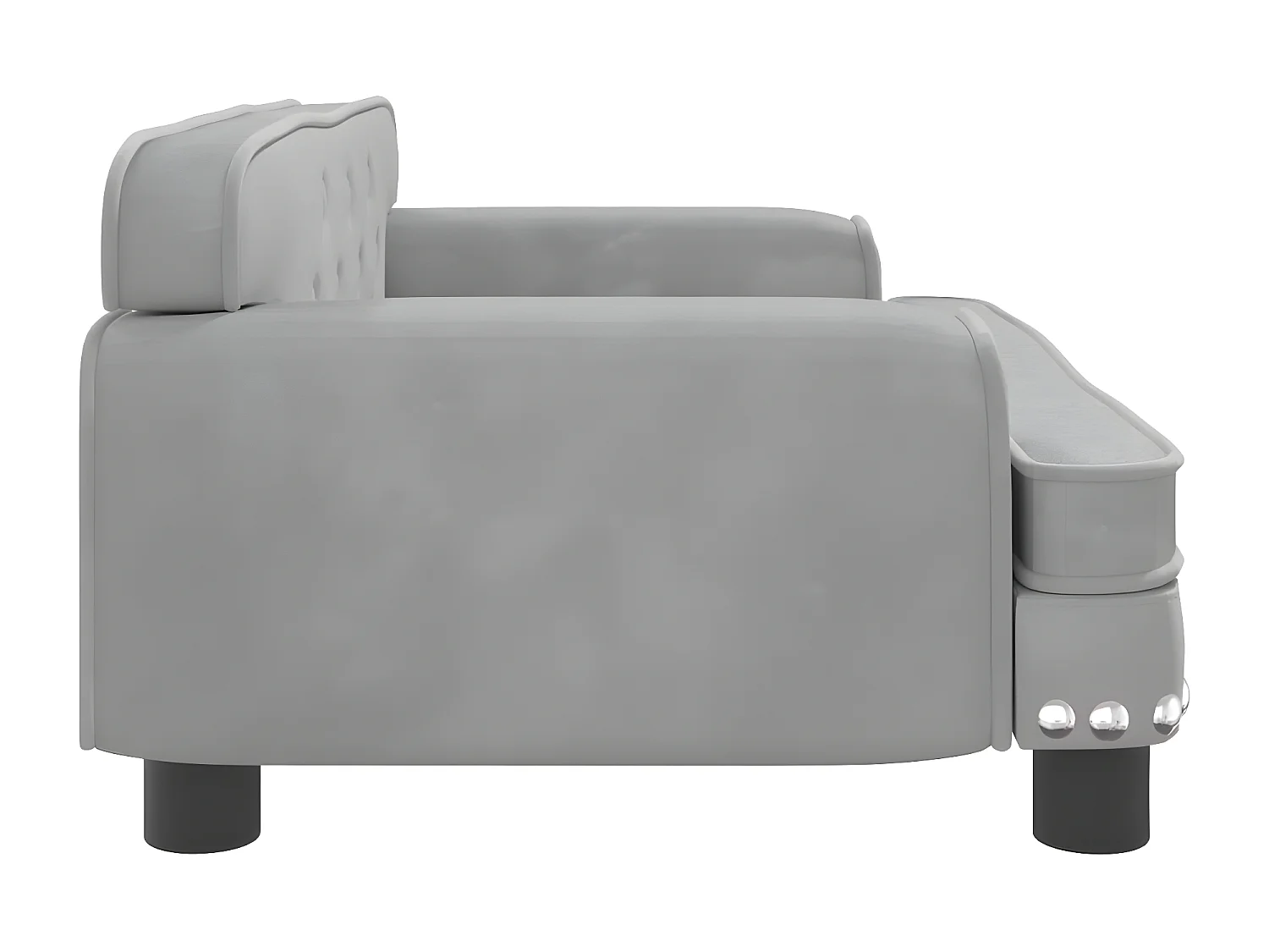 Cama para perros de terciopelo gris claro 70x45x30 cm ES490509