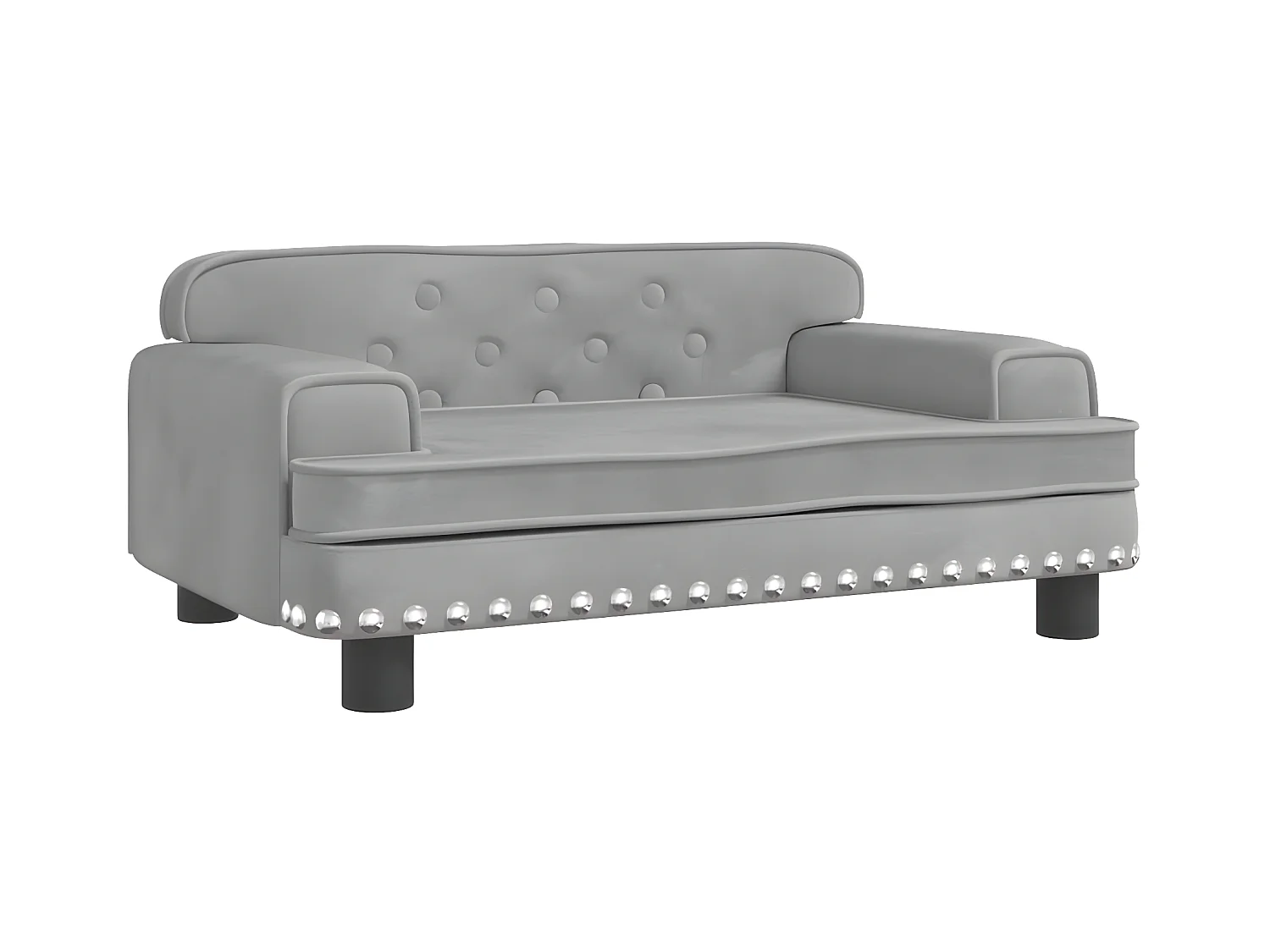 Canapé pour chien gris clair 70x45x30 cm velours RG3Q82228