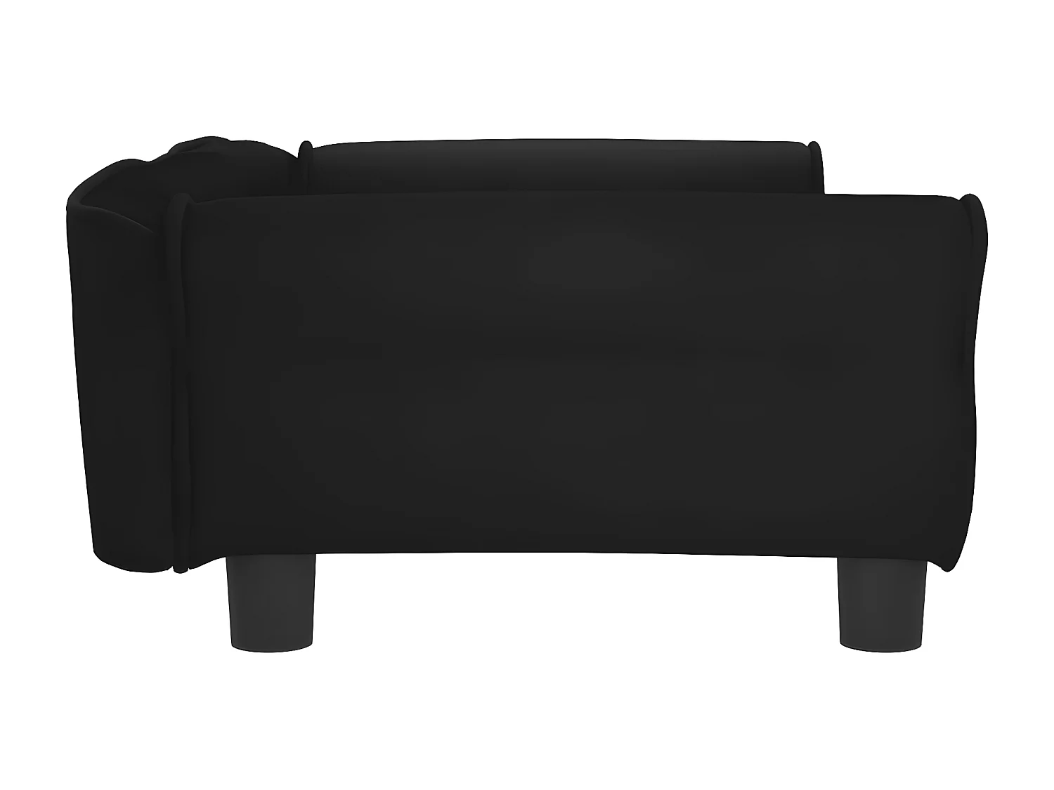 Cama para perros de terciopelo negro 95x55x30 cm ES123834