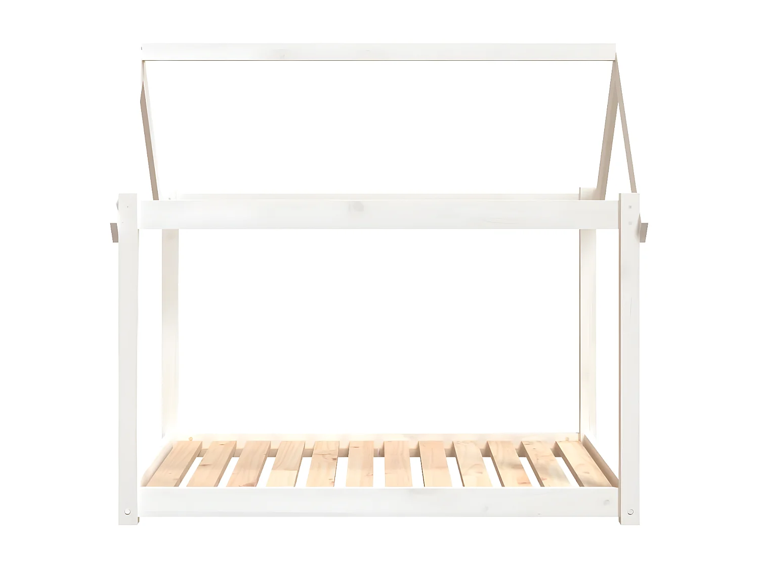 Cama para cães 111x80x100 cm madeira de pinho maciça branco PT720938