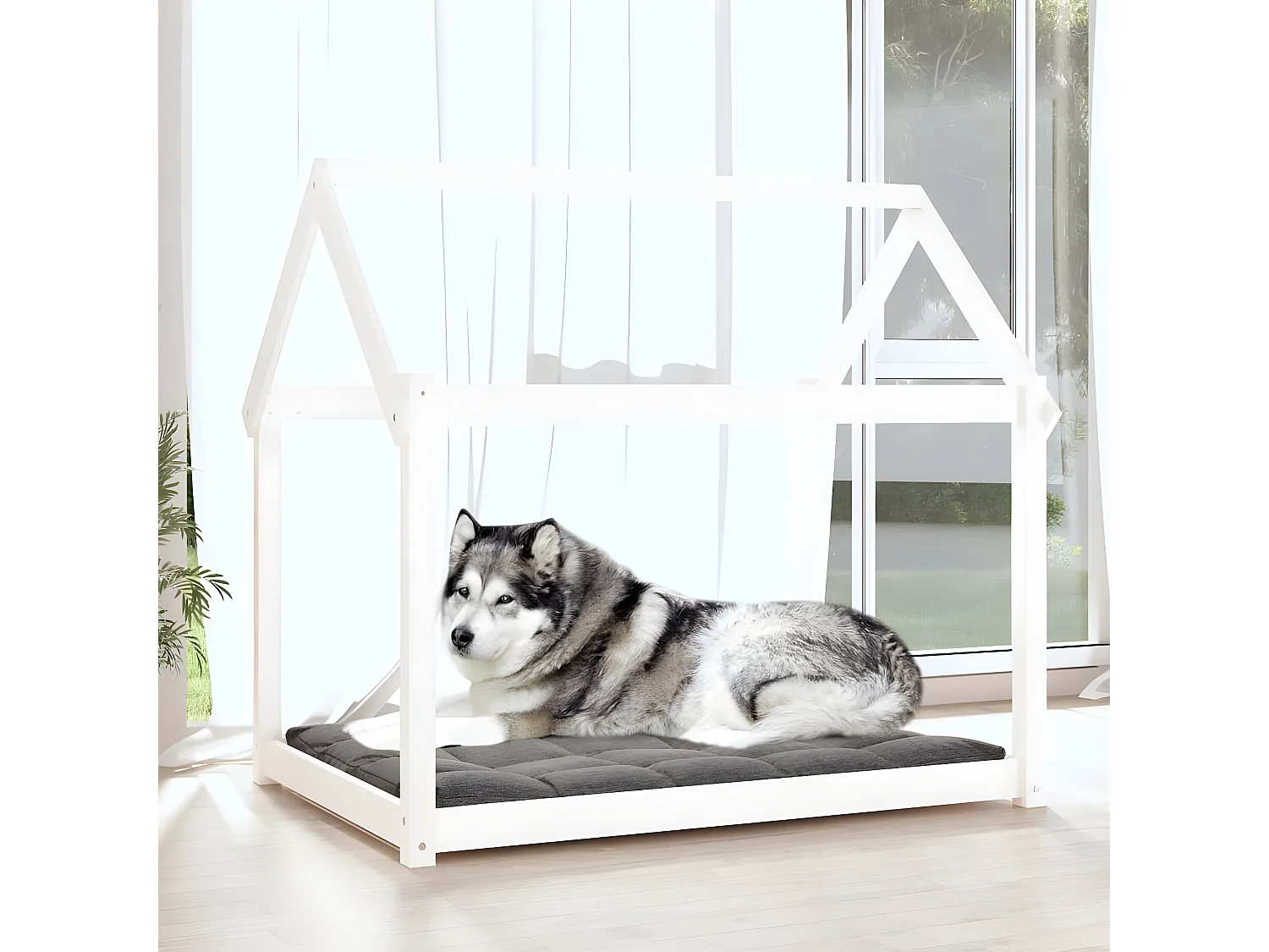 Canapé pour chien Blanc 111x80x100 cm Bois de pin solide RG3Q46359