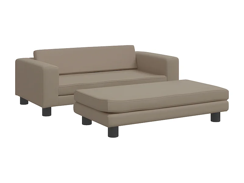 Cama para cães com extensão 100x50x30cm couro artif. cappuccino PT415642