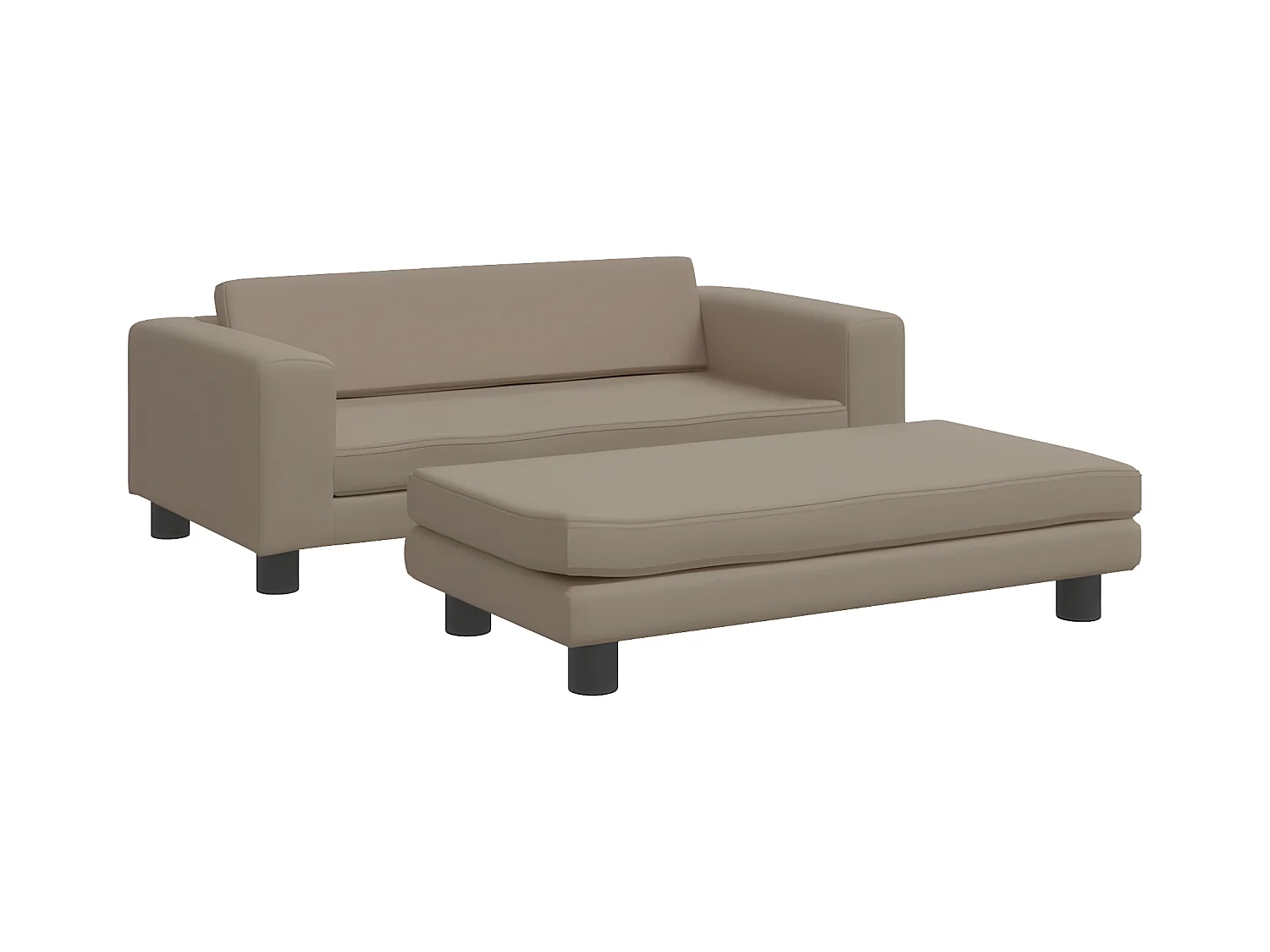Cama de perros extensión cuero sintético capuchino 100x50x30 cm ES989315