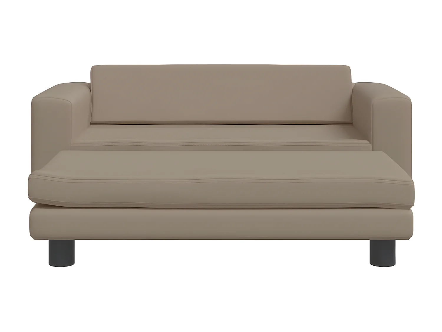 Cama para cães com extensão 100x50x30cm couro artif. cappuccino PT415642