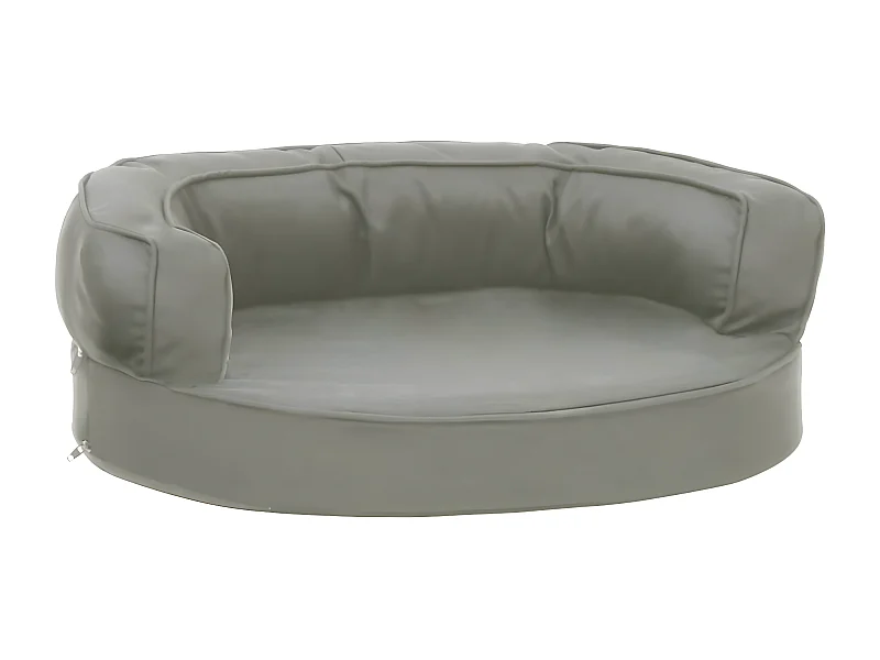 Colchón para cama de perro ergonómico aspecto lino gris 60x42cm ES101749