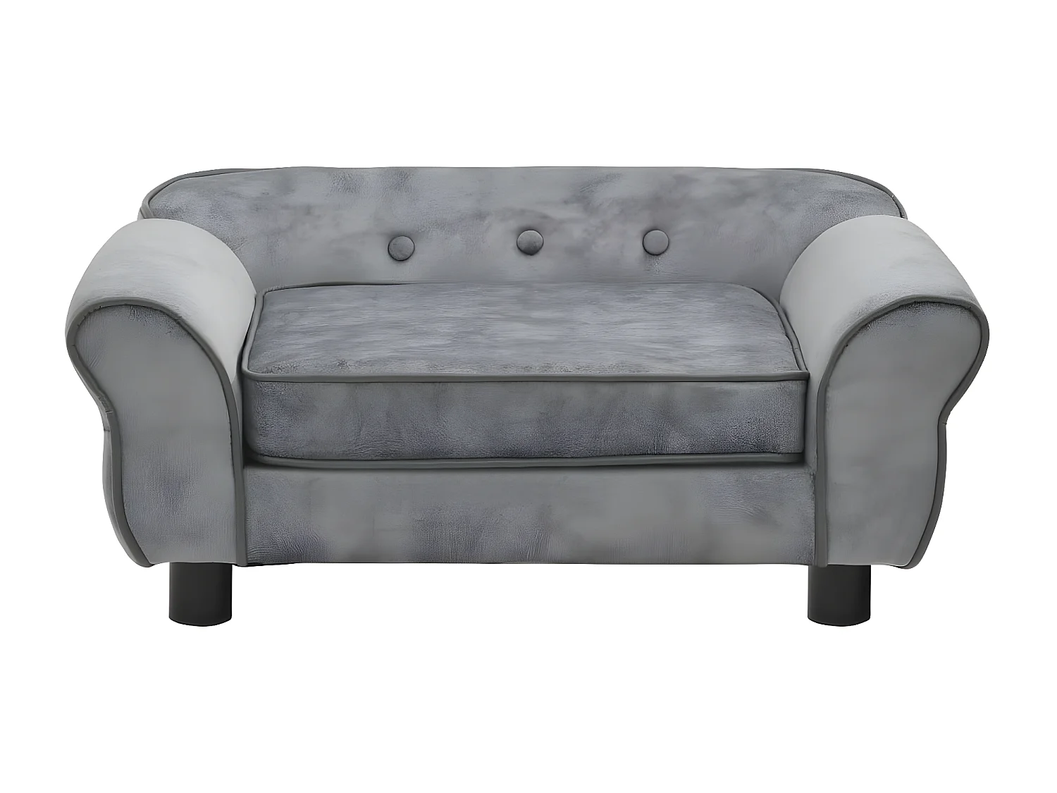 Sofá para cães 72x45x30 cm pelúcia cinzento PT585950