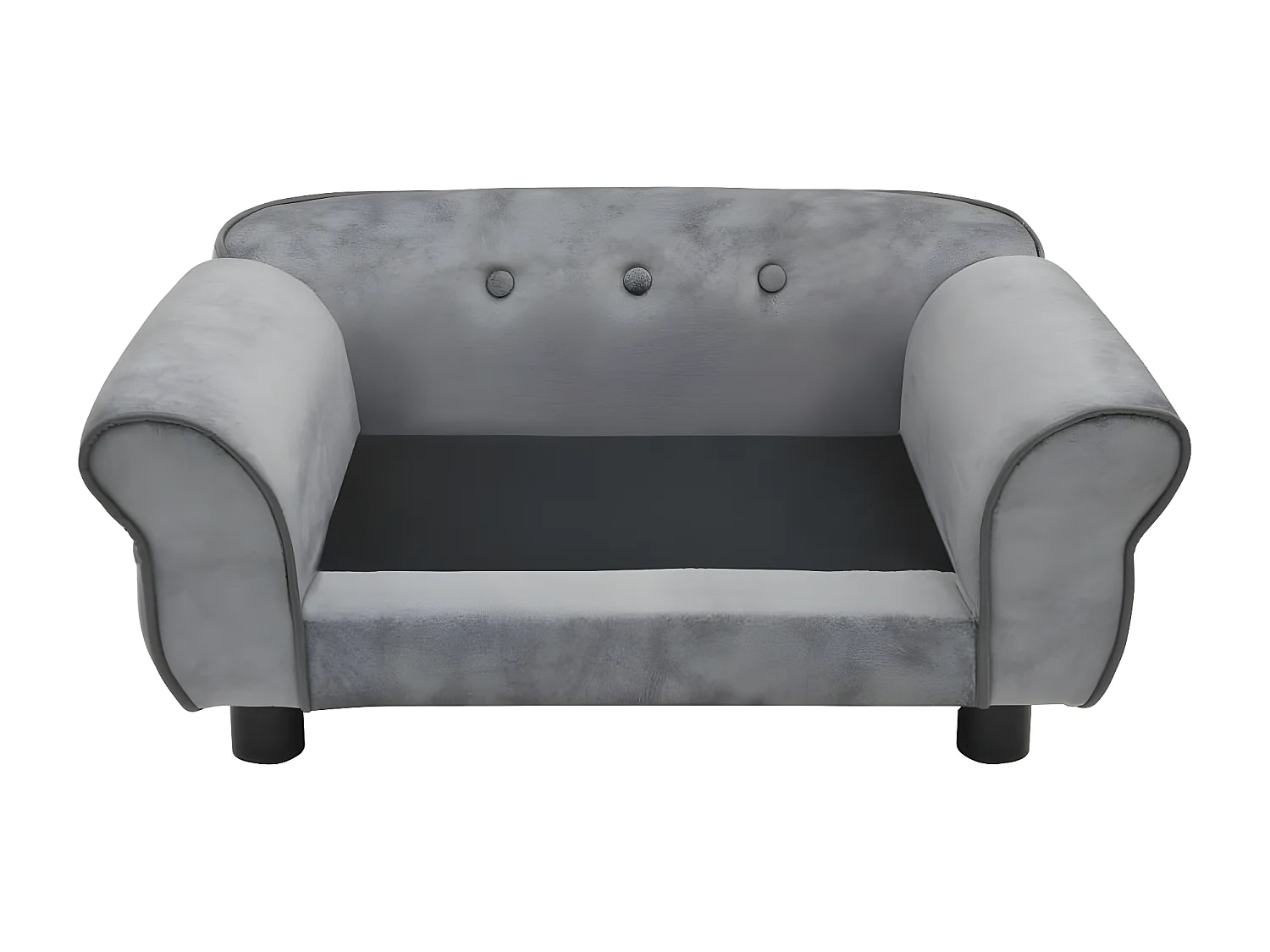 Sofá para cães 72x45x30 cm pelúcia cinzento PT585950