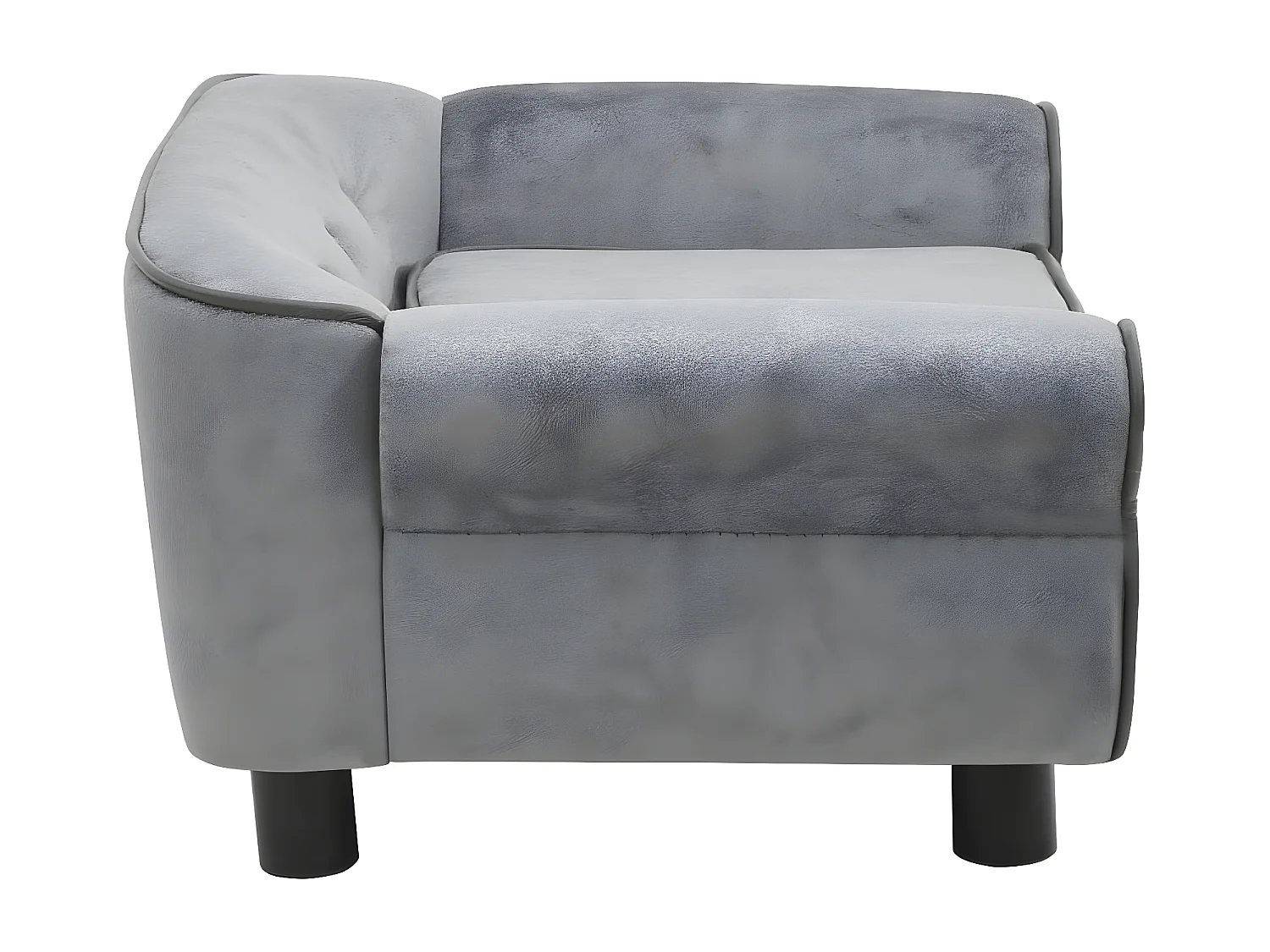 Sofá para cães 72x45x30 cm pelúcia cinzento PT585950