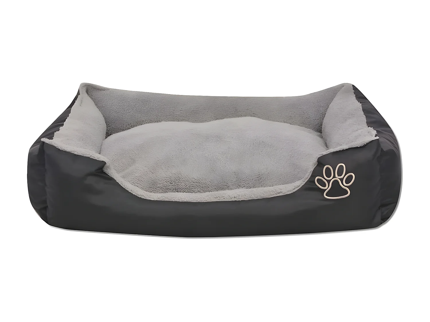 Cama para perro con cojín acolchado talla S negra ES268280