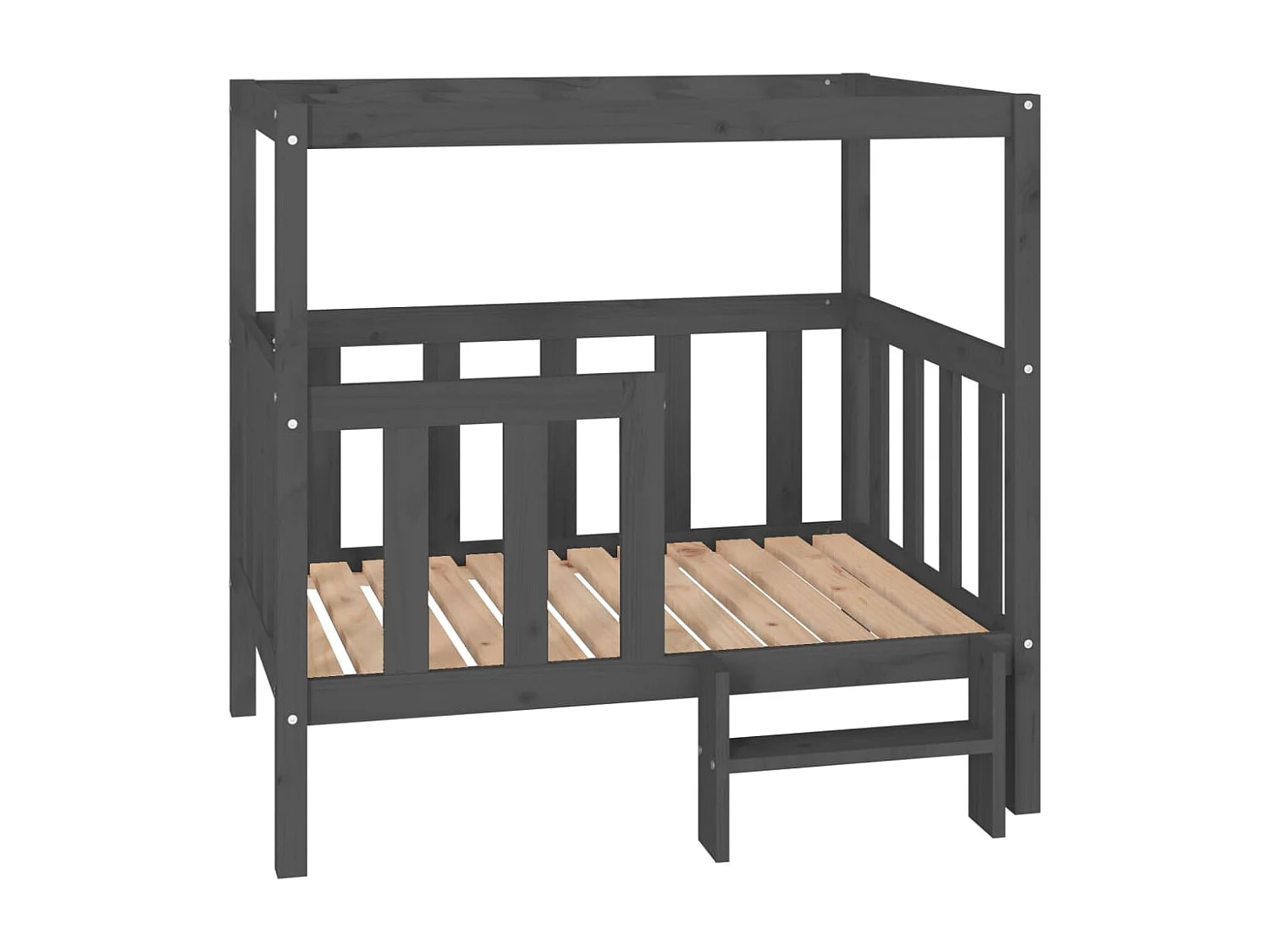 Cama para cães 105,5x83,5x100 cm madeira de pinho maciça cinza PT613255