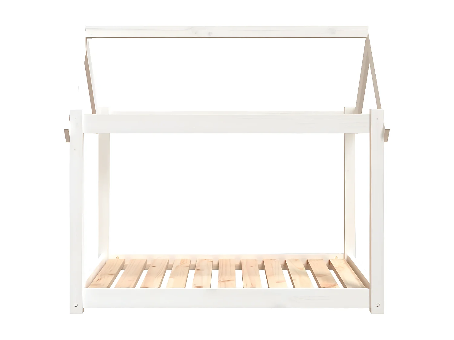 Cama para cães 101x70x90 cm madeira de pinho maciça branco PT632727