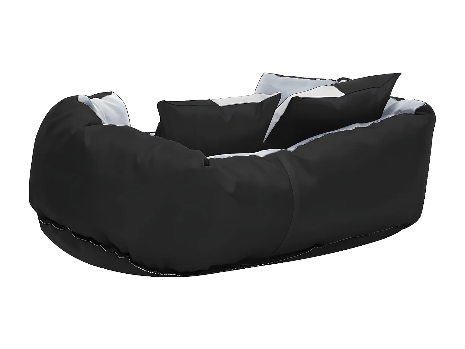 Cojín para perro reversible y lavable gris y negro 65x50x20 cm ES909163