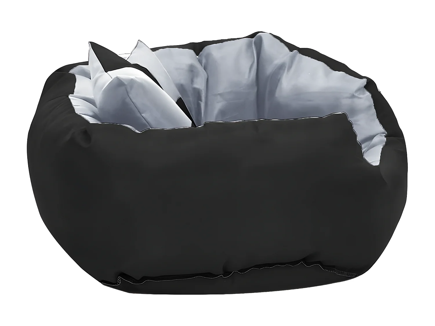 Canapé réversible lavable pour chien Gris et noir 65x50x20 cm RG3Q19152