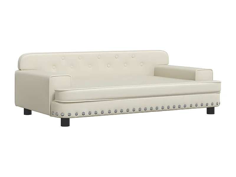 Cama para cães 90x53x30 cm couro artificial cor creme PT654240