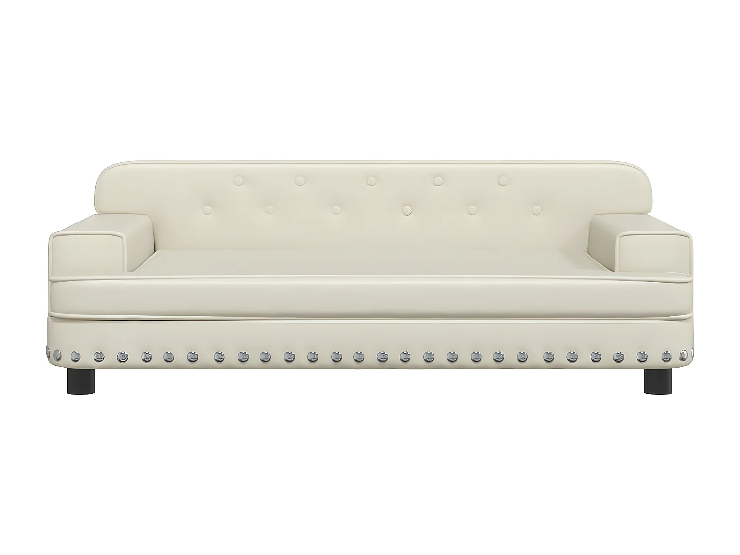 Cama para perros de cuero sintético crema 90x53x30 cm ES714782