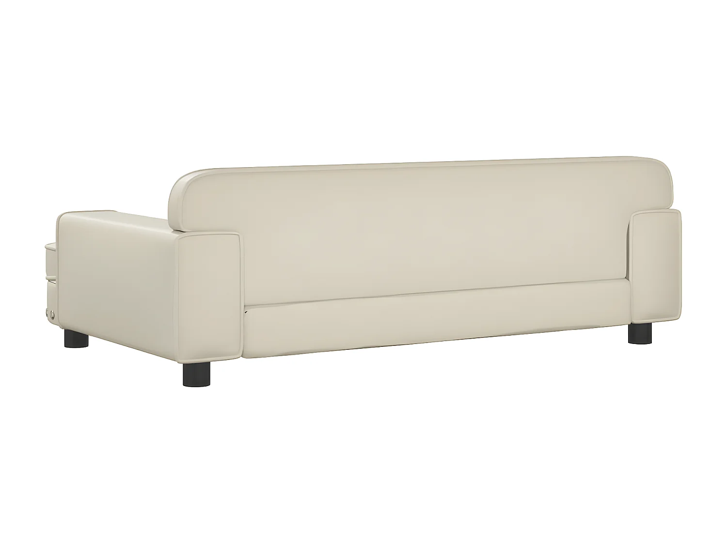 Cama para perros de cuero sintético crema 90x53x30 cm ES714782