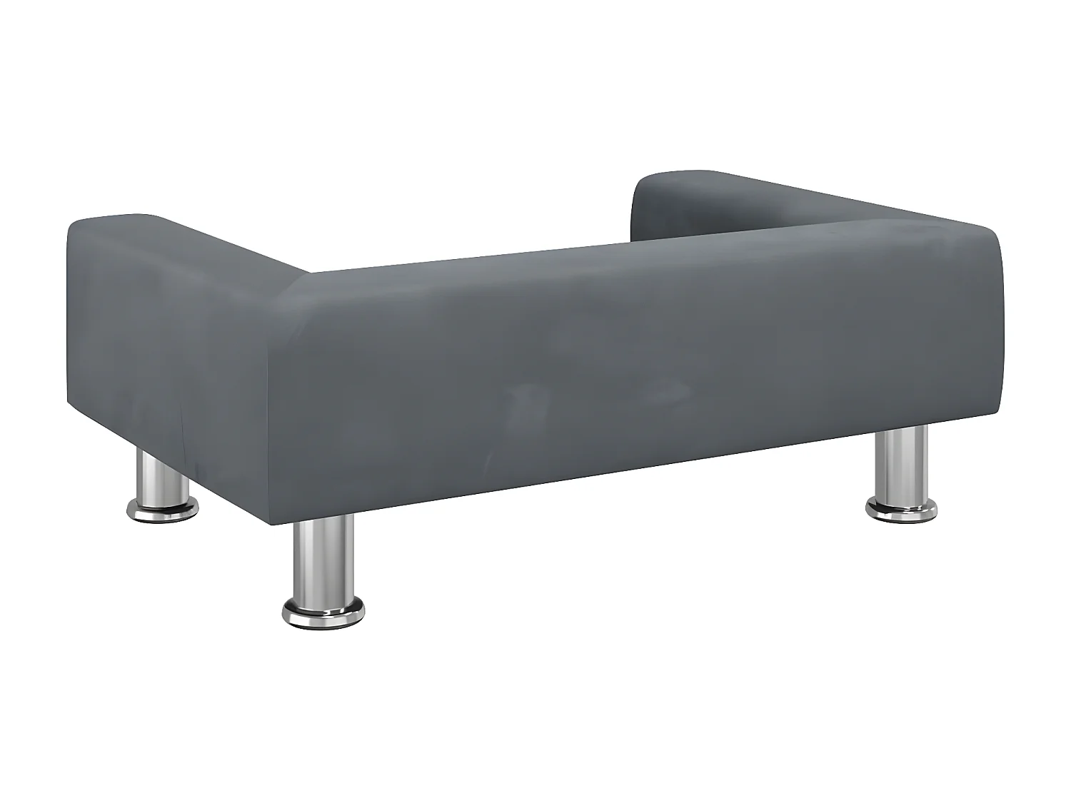 Cama para perros de terciopelo gris oscuro 70x45x26,5 cm ES949979