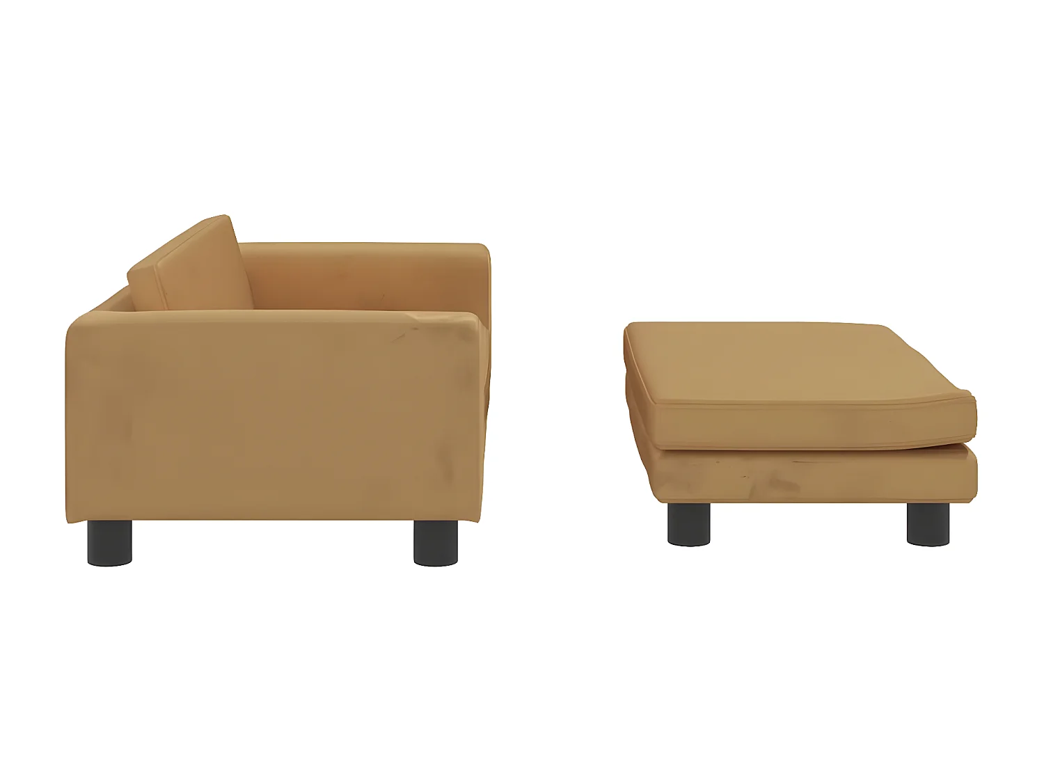 Cama para cães com extensão 100x50x30 cm veludo castanho PT335427