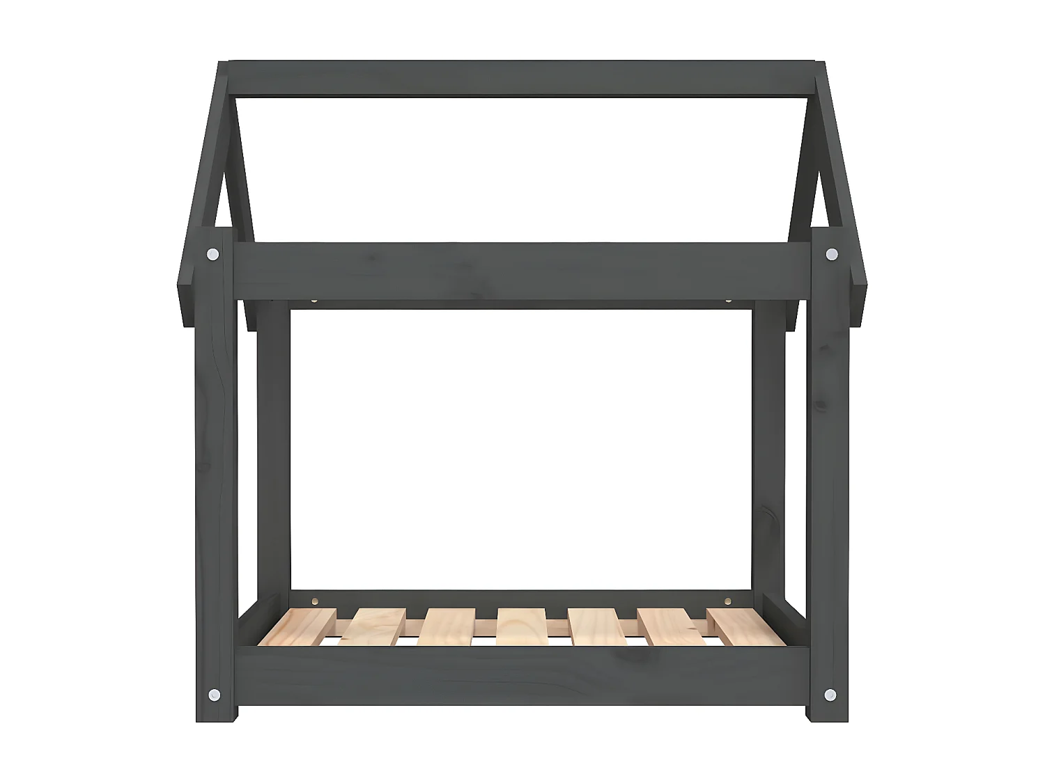 Cama para cães 71x55x70 cm madeira de pinho maciça cinza PT573107