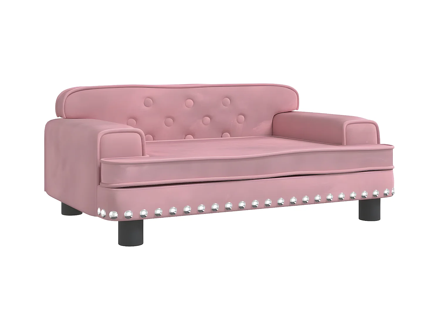 Canapé pour chien rose 70x45x30 cm velours RG3Q24473
