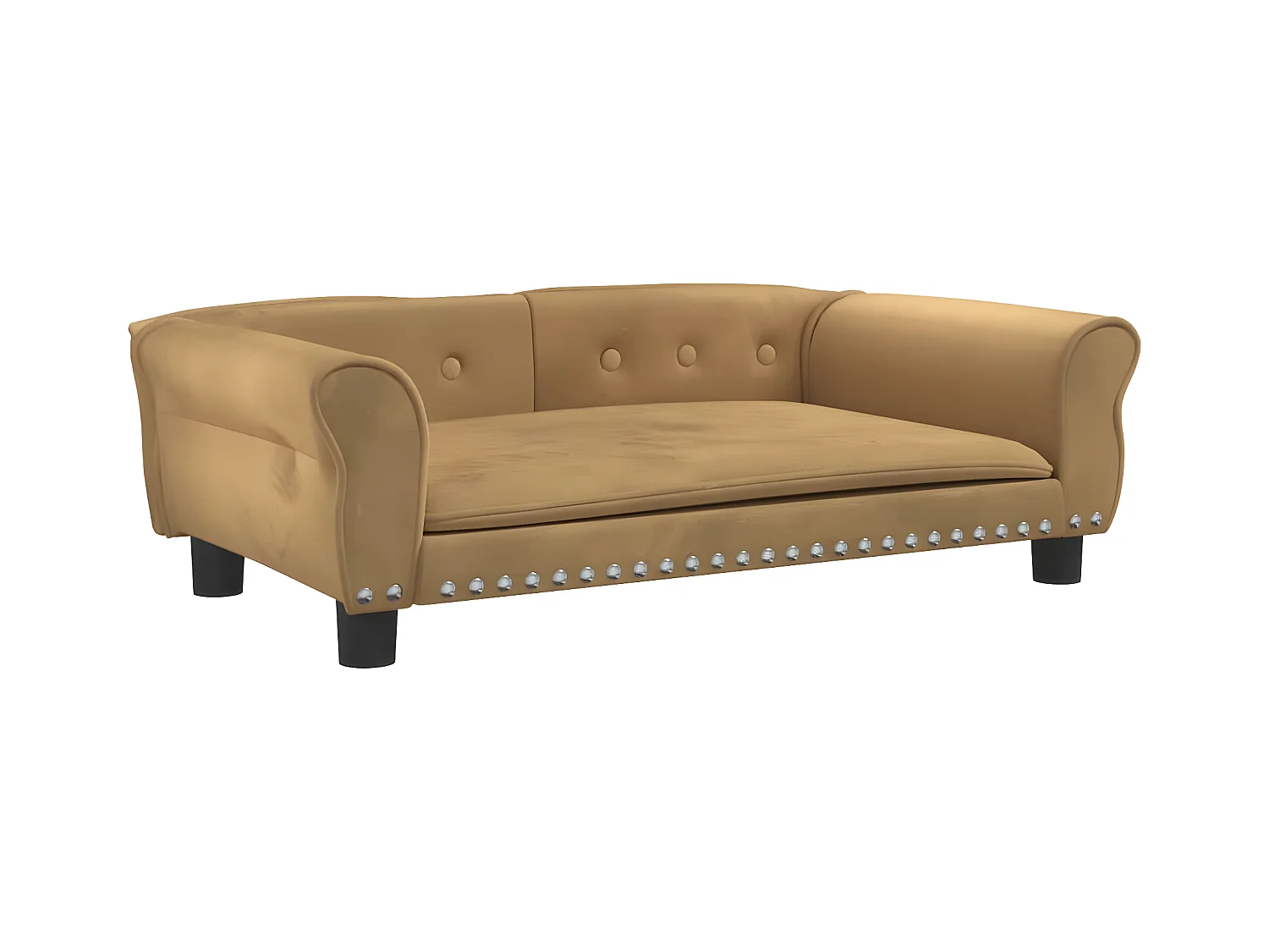 Canapé pour chien marron 95x55x30 cm velours RG3Q30844