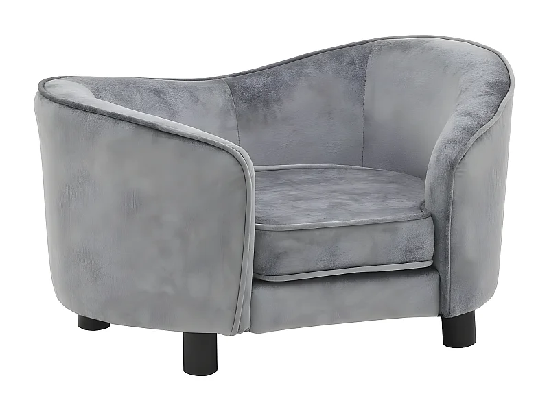 Sofá para cães 69x49x40 cm pelúcia cinzento PT382645