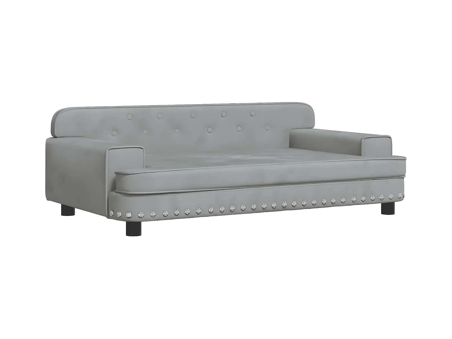 Canapé pour chien gris clair 90x53x30 cm velours RG3Q91520