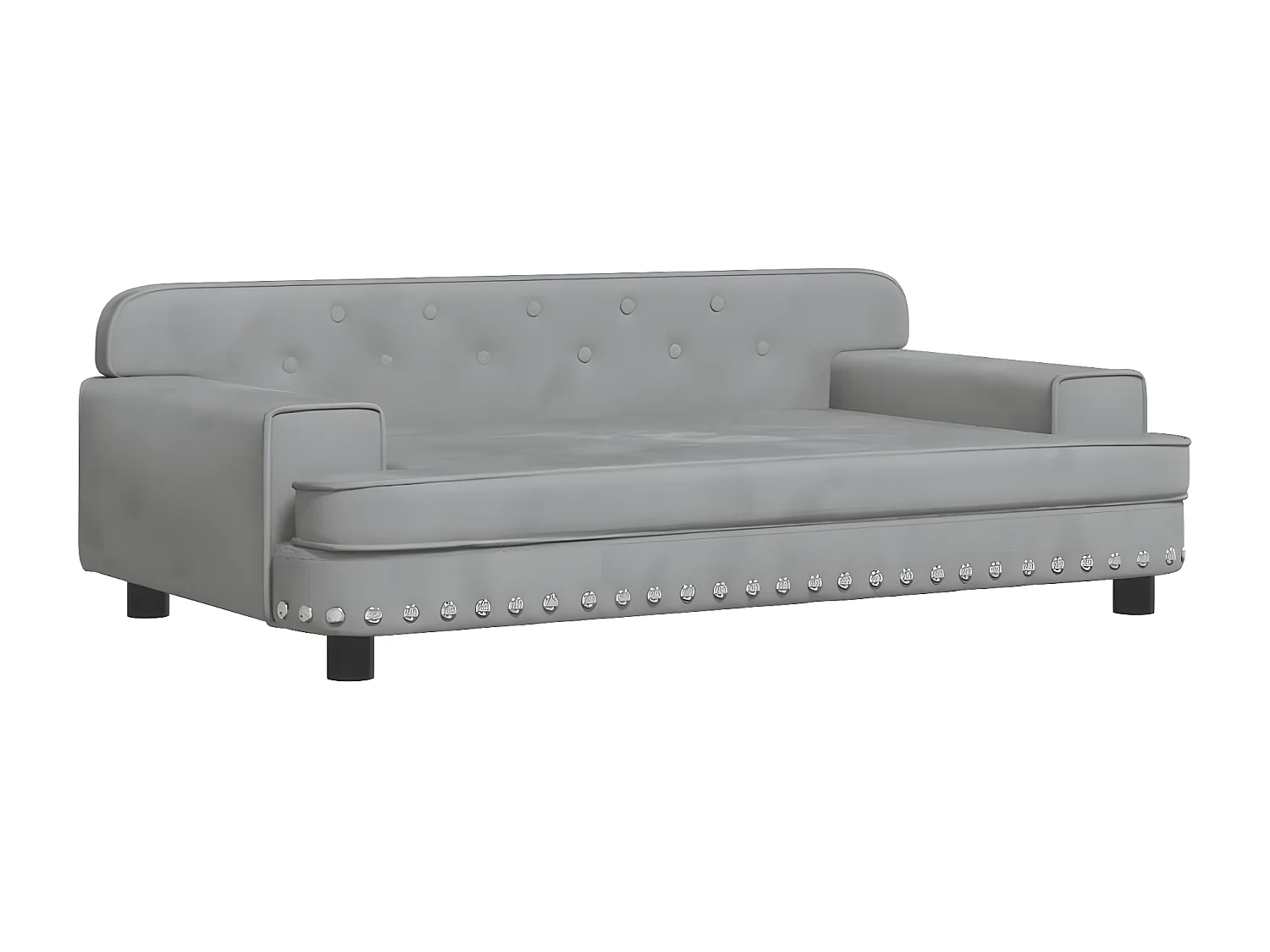 Canapé pour chien gris clair 90x53x30 cm velours RG3Q91520