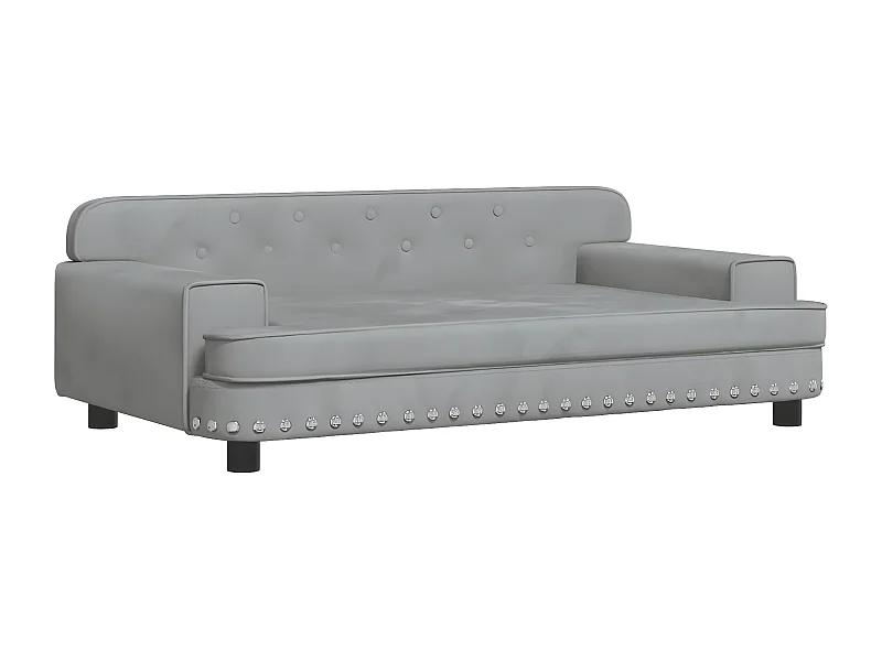 Cama para cães 90x53x30 cm veludo cinzento-claro PT203995