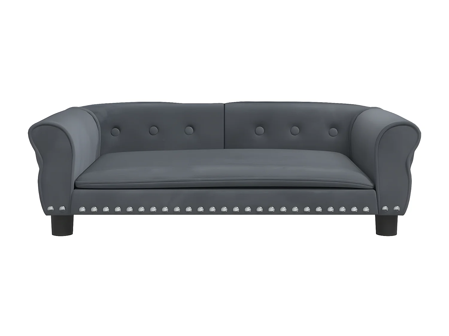 Cama para perros de terciopelo gris oscuro 95x55x30 cm ES433304