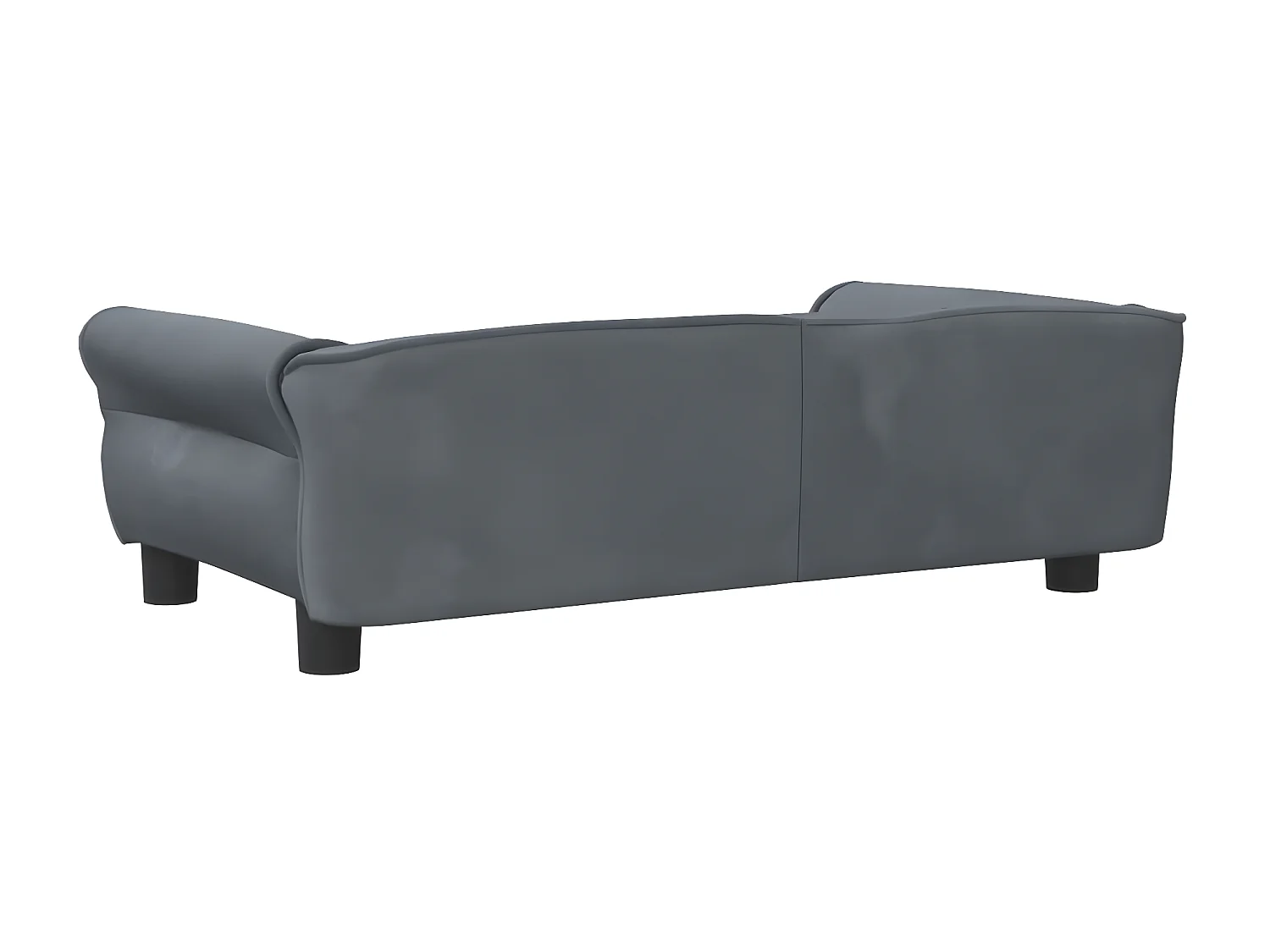 Cama para perros de terciopelo gris oscuro 95x55x30 cm ES433304