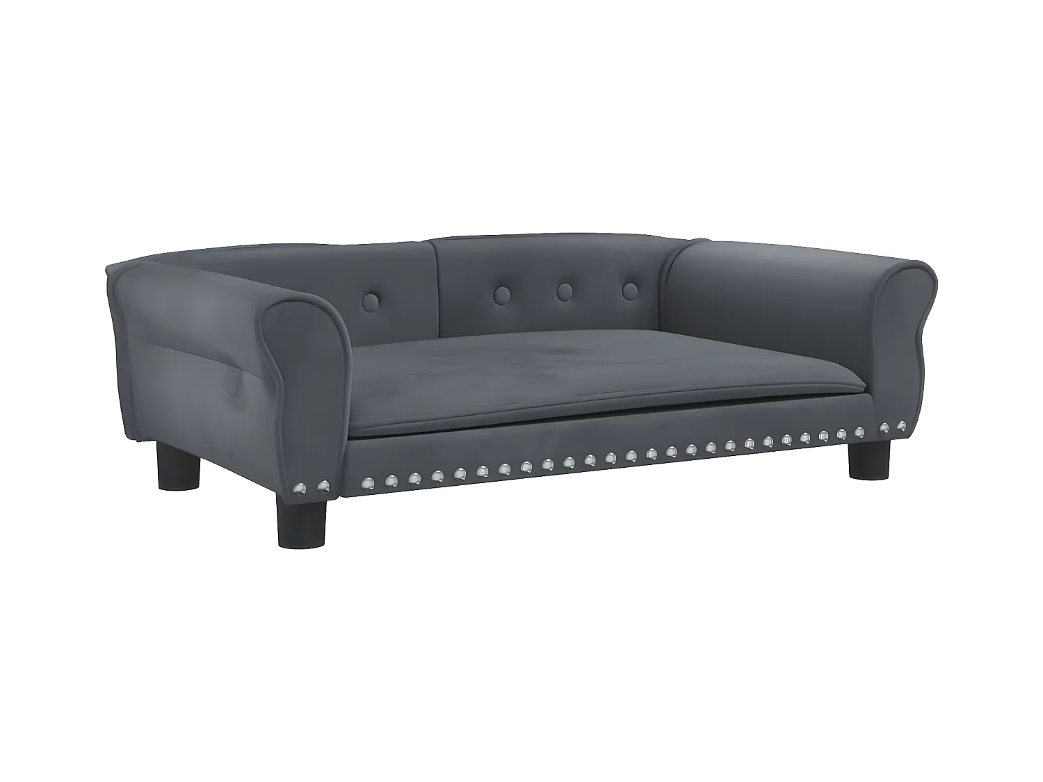 Canapé pour chien gris foncé 95x55x30 cm velours RG3Q28144