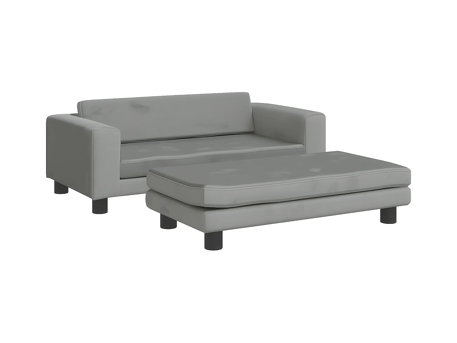 Canapé pour chien avec extension gris clair 100x50x30 cm velours RG3Q47189