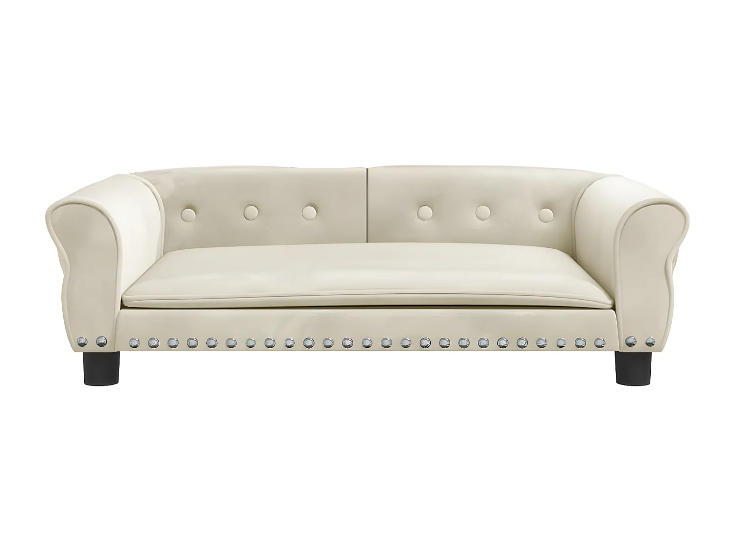 Cama para cães 95x55x30 cm veludo cor creme PT800971