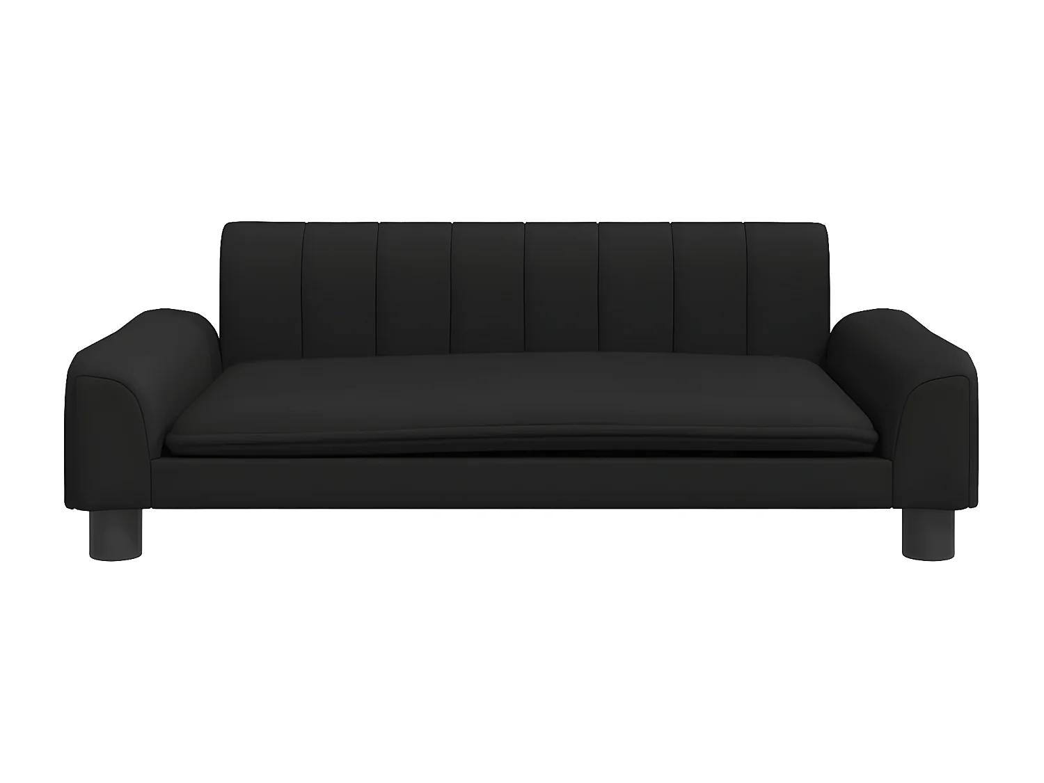 Cama para cães 90x53x30 cm couro artificial preto PT100362