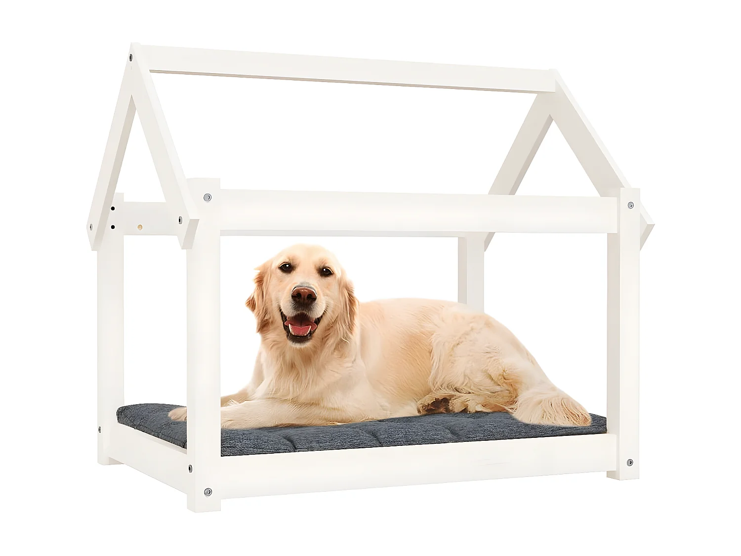 Canapé pour chien Blanc 81x60x70 cm Bois de pin solide RG3Q64114