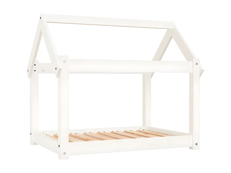 Cama para cães 81x60x70 cm madeira de pinho maciça branco PT439990