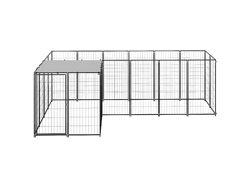 Perrera negra 4,84 m² acero ES365349