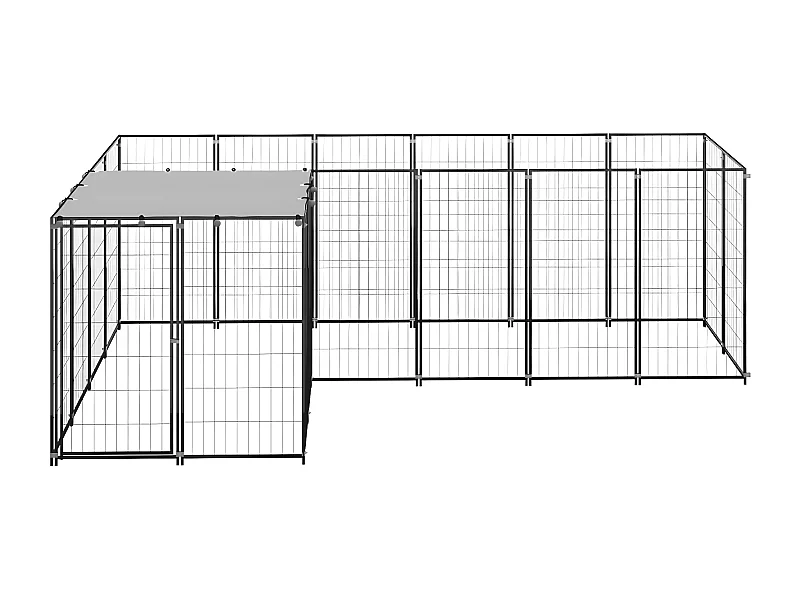 Perrera negra 4,84 m² acero ES365349