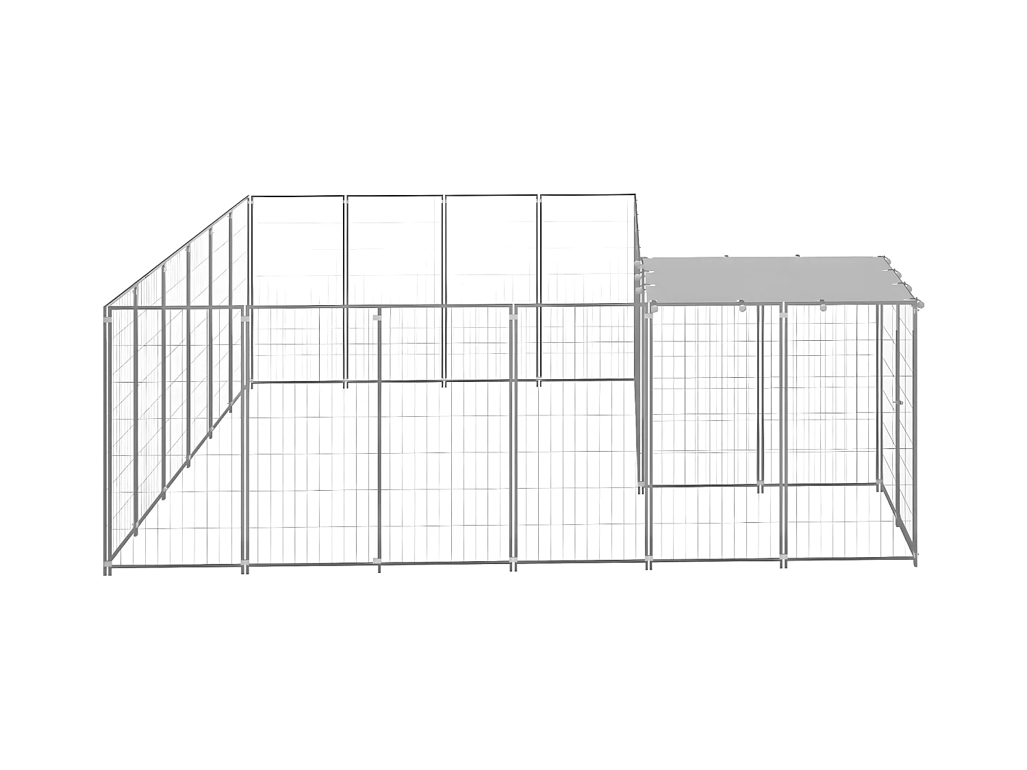 Hondenkennel 8,47 m² staal zilverkleurig NL121496