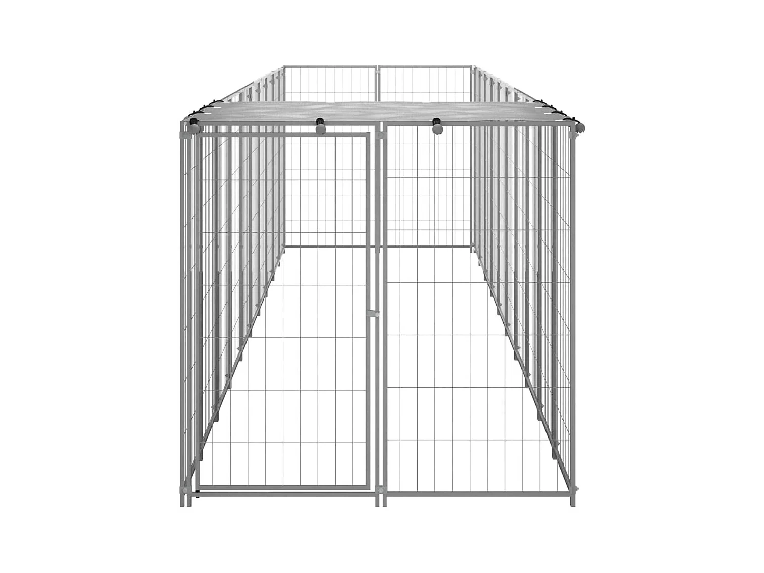 Hondenkennel 6,05 m² staal zilverkleurig NL357730