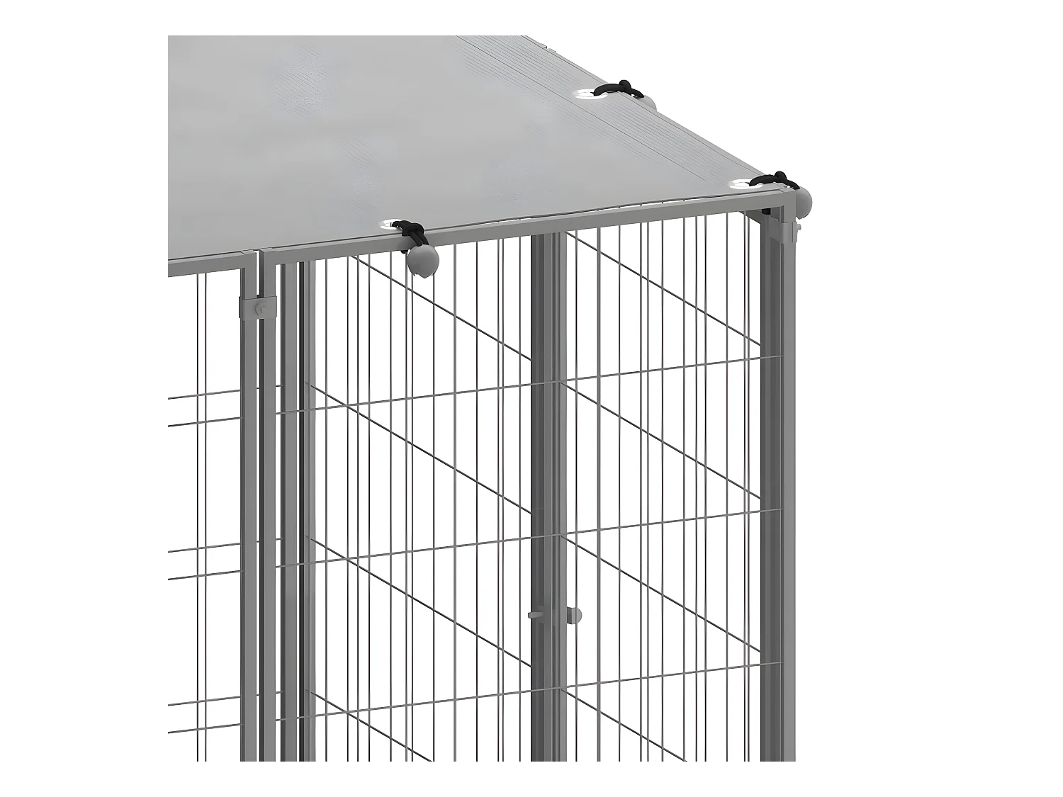 Hondenkennel 6,05 m² staal zilverkleurig NL357730