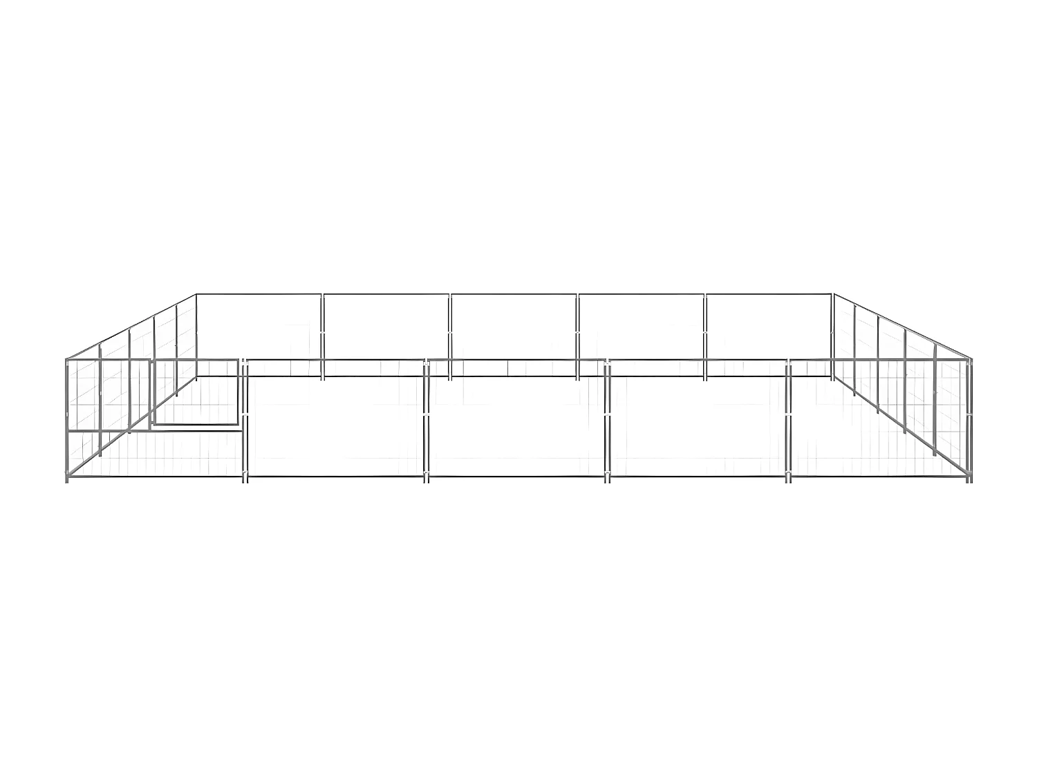 Perrera plateada 25 m² acero ES953338