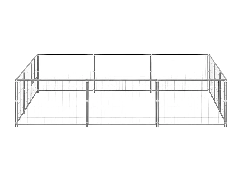 Perrera plateada 9 m² acero ES363295
