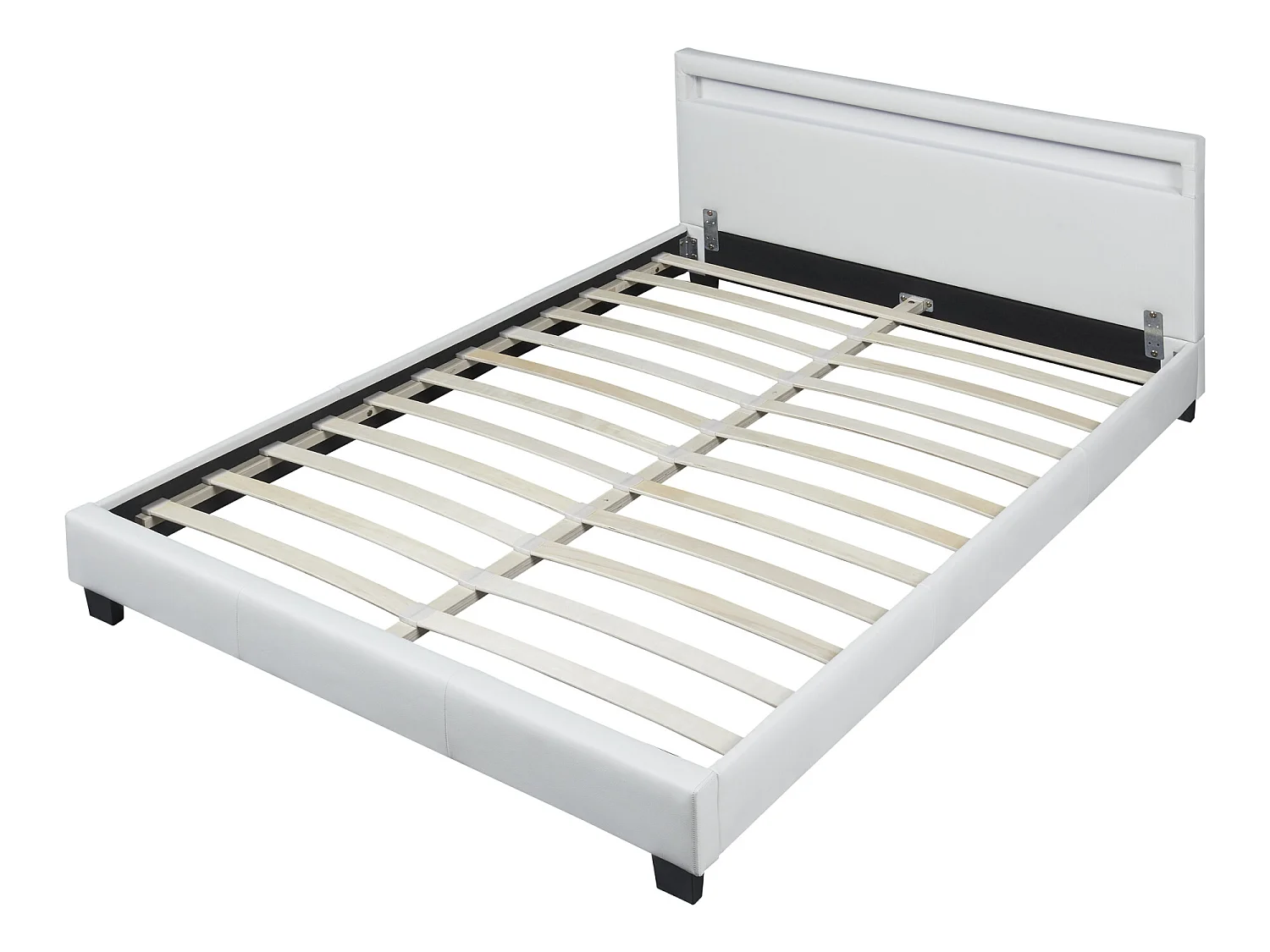 Lit capitonné LED Paris 140 x 200 cm Blanc Corium