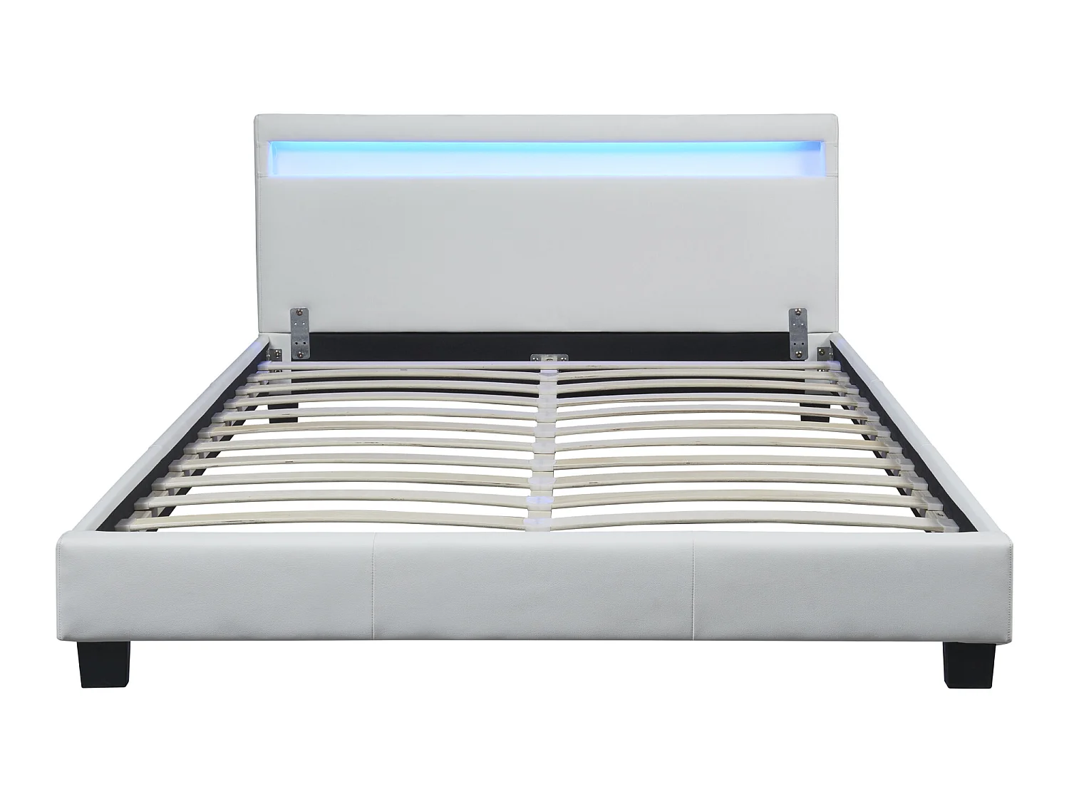 Lit capitonné LED Paris 140 x 200 cm Blanc Corium