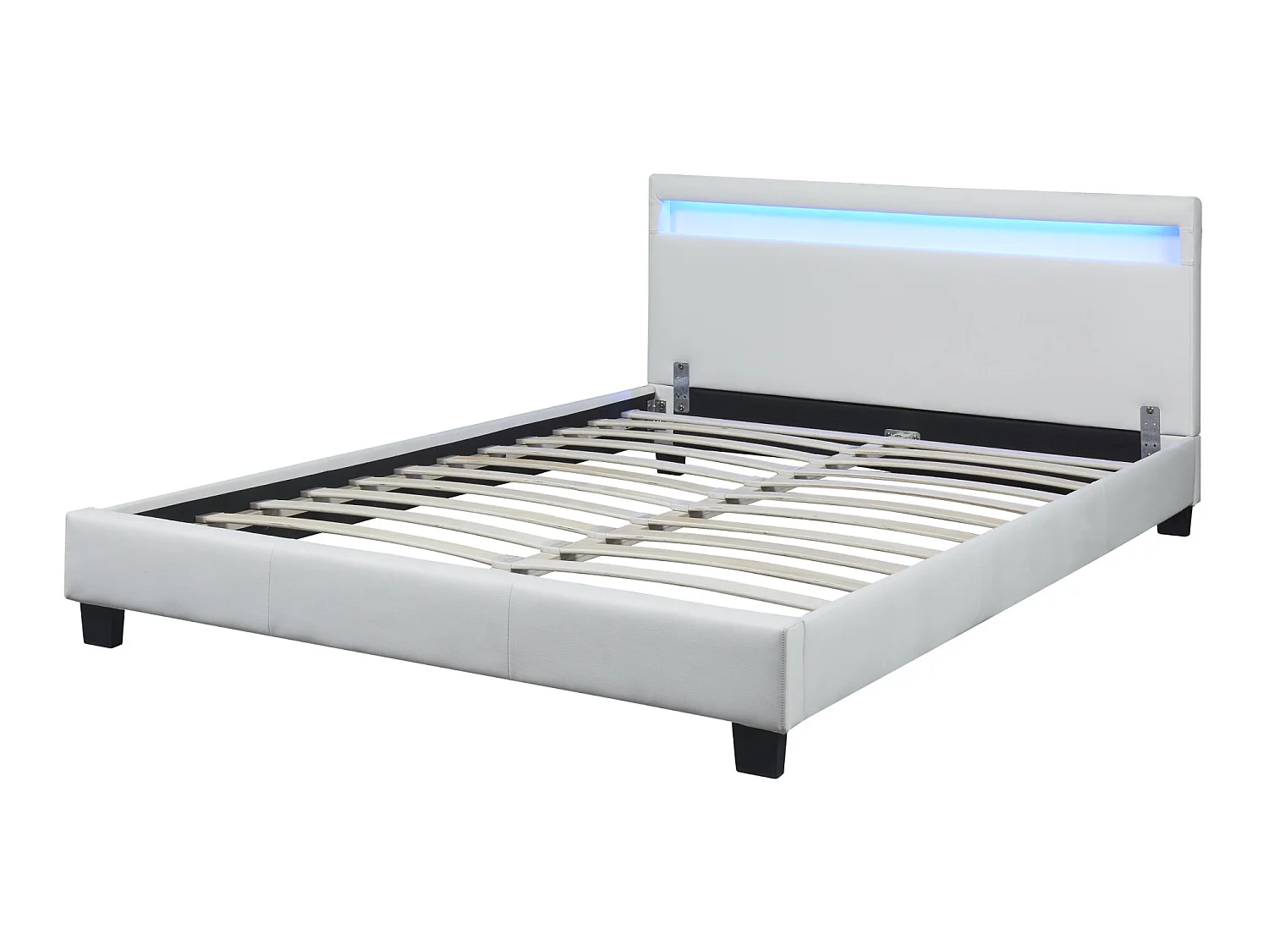 Lit capitonné LED Paris 140 x 200 cm Blanc Corium