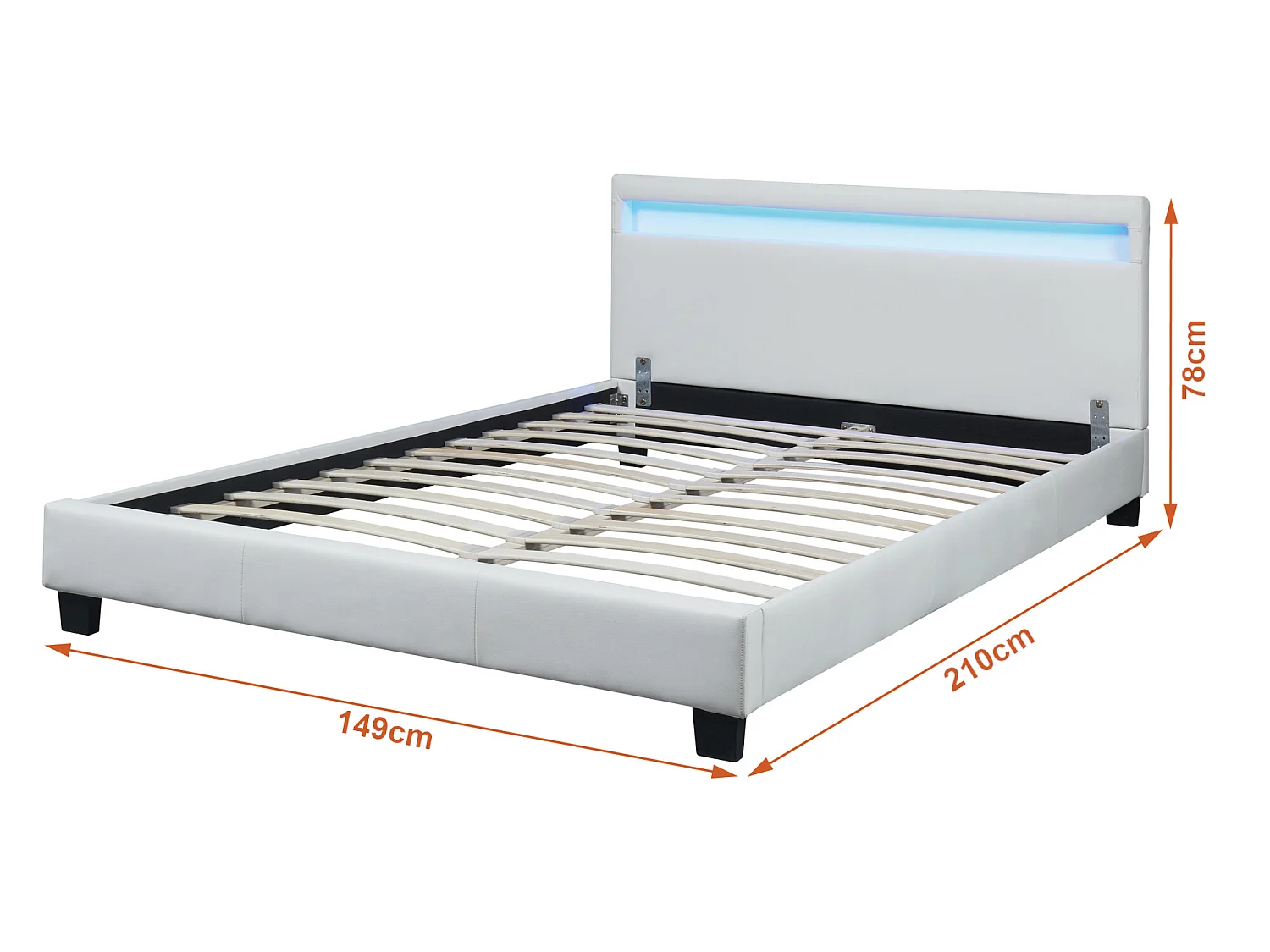 Lit capitonné LED Paris 140 x 200 cm Blanc Corium